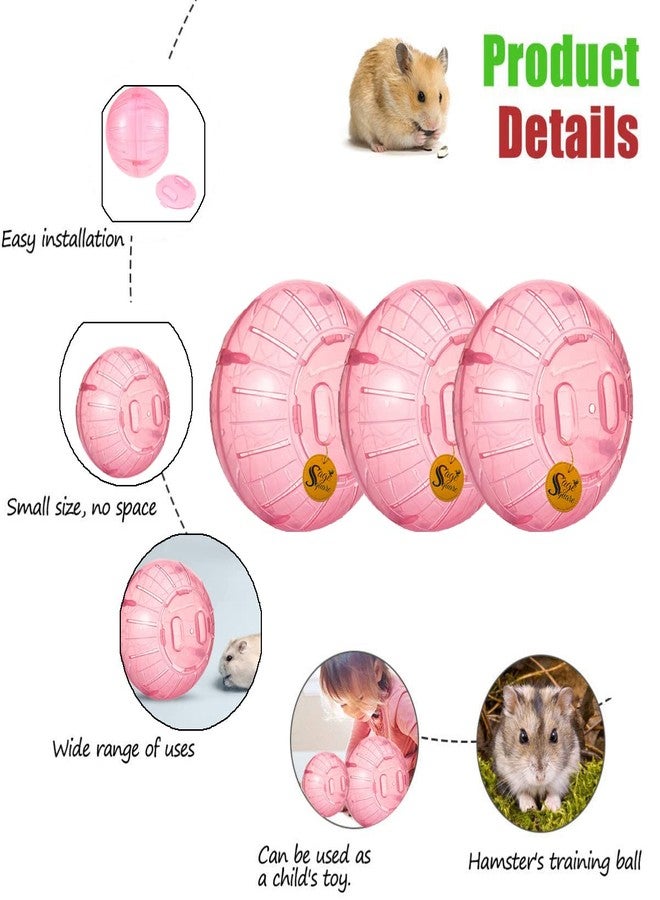 Sage Square Hamster Ball, Exercise Ball with Clip-in Lid, Durable Plastic, Provides Fun, Entertain, for Dwarf Hamster, Rat, Chinchilla, Gerbil, Guinea Pig (12 cm) (Pink) - Image 4